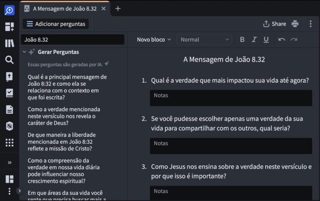 Construtor de Estudo Bíblico