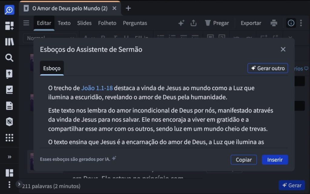 Gerador de esboços automáticos baseados em passagens bíblicas