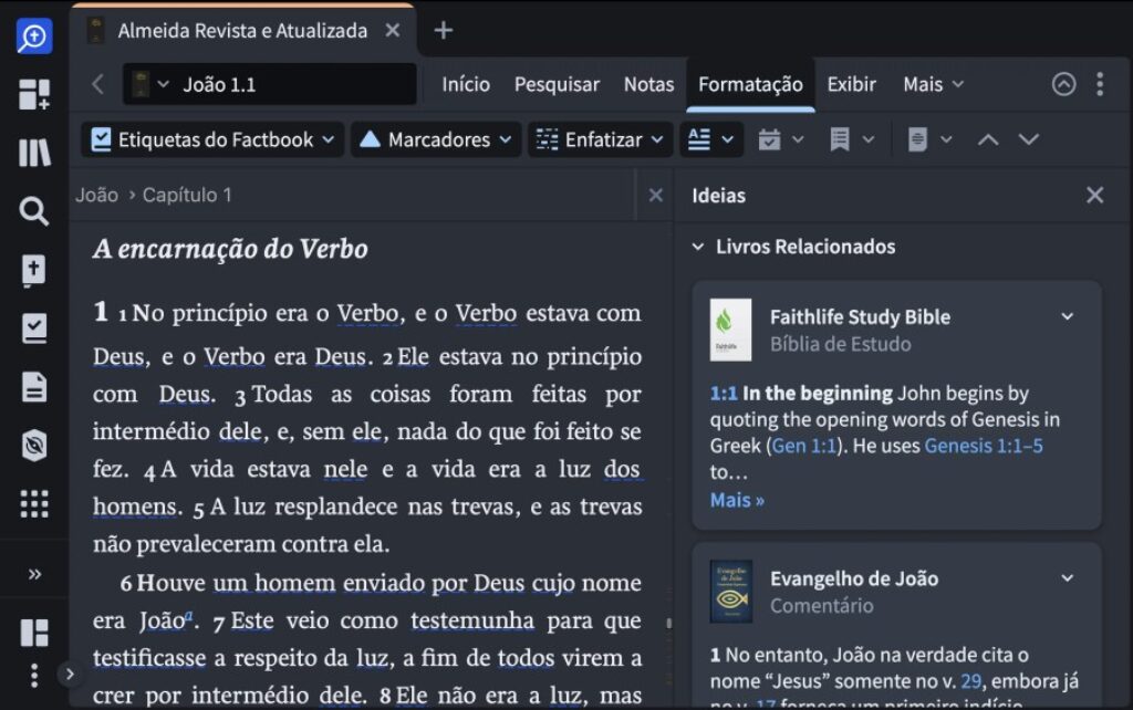 Painel de Insights mostrando recursos relacionados ao tema de estudo