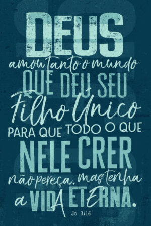 Bíblia NVT João 3.16 Azul (Letra Normal)