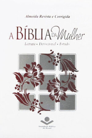 A Bíblia da Mulher RC Média Branca Borda Florida