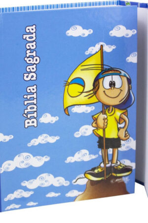 Bíblia Sagrada Letra Maior Mig e  Meg – Capa azul com estrelas