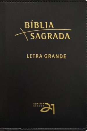 Bíblia A21 Letra grande luxo – couro simulado preto